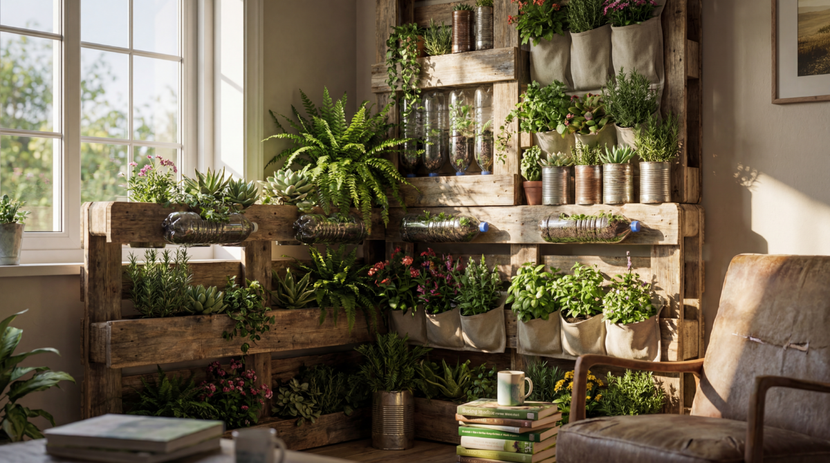 Mur végétal en déchets recyclés : pourquoi les jardiniers débutants abandonnent la terre pour ce coin de verdure cosy